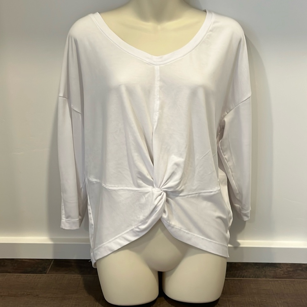 Athleta White V Neck Top